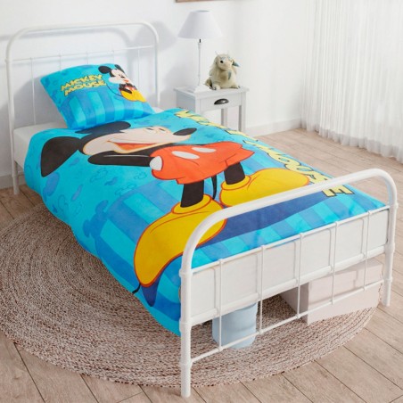 Housse de couette + taie d'oreiller Mickey