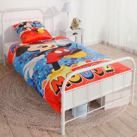 Housse de couette + taie d'oreiller Mickey