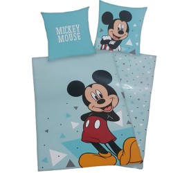 Housse de couette + taie d'oreiller Mickey